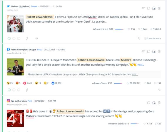 Trzy z najpopularniejszych wzmianek na temat pobicia rekordu przez Lewandowskiego.