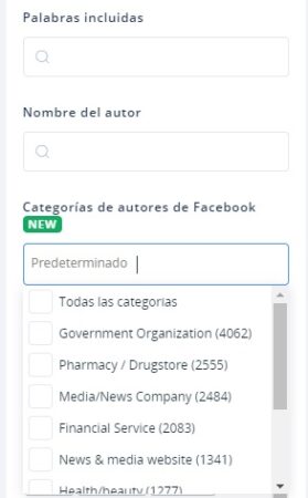 autores de facebook por industria